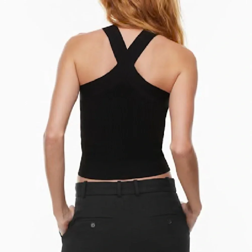 Aritzia Babaton Sculpt Knit Criss Cross Tank Black BNWT Size M - Picture 4 of 11